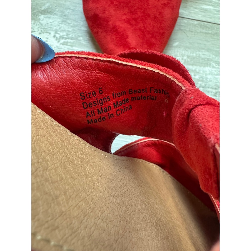 Beast Fashion Maisy Bow Mule Coquette Balletcore Women's 6 Red Pointed Toe Flat - Picture 6 of 10